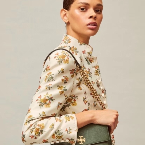 Tory Burch Kira Shoulder Bag Olive Green with Gold Chain - Picture 5 of 7